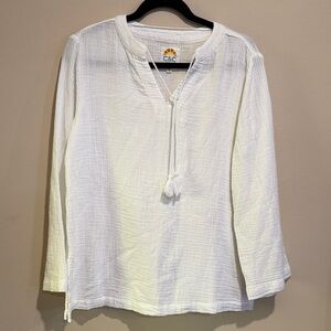🩷C&C Women's Off White Blouse with Tassel Detail Classic Cruise Vacation Ready